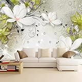 Fototapete 3D Effekt Europäischer Stil 3D Stereo Einfache Magnolienblume Wandbild Wandtuch Wohnzimmer Schlafzimmer Tv Hintergrund Tapeten Custom S