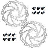 DXLing 2 Stück R6 Fahrrad Bremsscheibe 160mm 6 Loch Hochwertiges Metall Bremsscheibe für Fahrrad Brems Scheibe Fahrad mit 12 Schrauben für Rennrad Mountainbike Radfahren Silber Scheibenbremsscheib