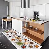 WohnDirect Küchenläufer für Innen und Außen bis 10m Länge • individuell zuschneidbar • Küchenläufer rutschfest & leicht abwaschbar • 50 x 70