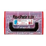 fischer FIXtainer DUOPOWER Tiefenbiss-Box, Dübelbox mit 210 Dübeln (80 Stk. 6 x 30, 40 Stk. 6 x 50, 60 Stk. 8 x 40, 30 Stk. 8 x 65), Dübelkiste mit Tragegriff & Klicksystem, ohne Schraub