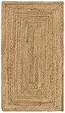 HAMID Jute Teppich - Alhambra Teppich 100% Naturfaser de Jute (60x110cm)