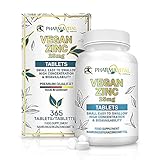 Pharmavital Vegan Zinc (365 Tabletten Jahresvorrat) - 25 mg Zink aus Bisglycinat Hochdosiert pro Tagesdosis - Nahrungsergänzungsmittel aus D