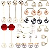 Künstliche PerlenBrosche，20 Pcs Pullover Schal Clip Damen Shirt Brosche Sicherheit Brosche Doppel Faux Perle Brosche Pins für Kleidung Dek