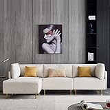 Schnittsofa aus Leinen, L-Form, Gemütliches Wohnzimmersofa, 276cm, Beig