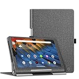 Fintie Hülle für Lenovo Yoga Smart Tab - Slim Fit Folio Kunstleder Schutzhülle Tasche mit Standfunktion Stylus Loop für Lenovo Yoga Smart Tablet YT-X705F (10,1 Zoll) 2019, Jeansoptik dunkelg