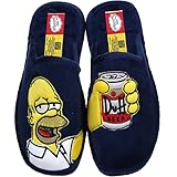 ANDINAS Damen Herren Jungen Mädchen Pantoletten Hausschuhe Pantoffeln Homer Simpson blau, Größe:40, Farbe:B
