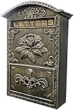 ZHEYANG Briefkasten Postkasten Abschließbare Sicherheitsschließfach Briefkasten Briefkasten Briefkästen Vintage Europäischen Stil Briefkasten Aluminium Briefkasten Paketkasten Drop Box Model:G0111