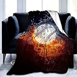 ONE-WAY Weiche Baseballdecke Mikrofaser-Flanell-Überwurfdecke für Kinder und Erwachsene Plüsch-Fleece Überwurfdecke für Couch Schlafsofa Wohnzimmer (Baseball1,100 x 150 cm)
