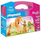 PLAYMOBIL Princess 5656 Carrying Case 'Kämmbares Pferd', Großer Spielkoffer, ab 4 J