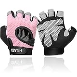 HILAEX Trainingshandschuhe für Damen Herren, Fitness Handschuhe Sporthandschuhe für Gewichtheben,Krafttraining,Bodybuilding,Powerlifting,Kraftsport & Crossfit Training Rosa S