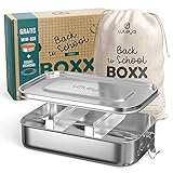 Brotdose Edelstahl Kinder 1400ml - Lunchbox Erwachsene - Lunch Box - Bento Box Edelstahl - Edelstahl Brotdose Kinder mit Fächern - Brotzeitbox Kinder - Brotbox Edelstahl - Auslaufsichere Brotdose Groß