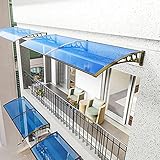 Polycarbonat-Pultbogenvordach,Leise Türvordach,Baldachin,UV-Beständige Türüberdachung,Regenschutz Markise,für Gartenterrasse im Freien,Champagnerfarbene Halterung (80x220cm/32'x87')