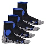 CFLEX Damen und Herren Running Funktions-Socken (4 Paar) Laufsocken - Schwarz-Blau 43-46