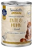 Sanabelle Nassfutter Leckerbissen mit Ente & Huhn | 6 x 400 g | 2.4 kg