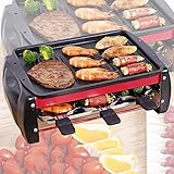 Tragbarer 2 In 1 Koreanischer BBQ- Grill Indoor & Käse- Ractlette Reversible Antihaft-Platte, Geeignet for Drei Mahlzeiten Pro Tag Und Camping (Color : B)