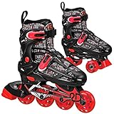 Roller Derby Caspian Jungen Inline-Skates, verstellbar, Rot / Schwarz, Größe 38-2