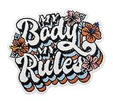 My Body My Rules Patch zum Aufbügeln | Body Positivity Patches, Feminism Bügelbild, Feminismus Flicken, Blumen Aufnäher Finally H