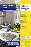 AVERY Zweckform 3451-10 Gelbe Etiketten (240 Aufkleber, 70x37mm auf A4, permanent haftende, selbstklebende Farbetiketten, Papier matt, bedruckbare, farbige Klebeetiketten, fürs HomeOffice) 10 B