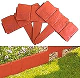 BUSUANZI Gartenrawn-Zaun, Stein-Effekt-Rand ineinandergreifende Blumenbett Landschaftsgrenze Gras Rand Kunststoff Imitationsanlage Palisade Garten Dekoration Zaun,10pcs(2.5m)