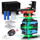 Perfectha Upgrade der 4D 16-Linien-Kreuzlinienlaser-Libelle, 4 x 360 selbstnivellierendes vertikales und horizontales Fernsteuerungs-Linienlaser-Libellenwerkzeug, mit Sockel, Batterien und imp