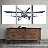 Poster und Drucke Aquarell Blau Flugzeug Vintage Doppeldecker Leinwand Kunst Gemälde 3 Stück Kunst Bild Wohnkultur-40x60 cm/15,7' x 23,6'R