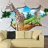 fototapete wald 300X210cm Selbstklebendes Wandbild in mehreren Größen Foto Wandbild Kinder Kinderzimmer Dekoration Hintergrund Tapete Junge Mädchen Schlafzimmer Zimmer - 2XL Abstrakt Cartoon Tier G