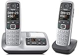 Gigaset E560A Duo Set mit 2 Mobilteilen, DECT-Schnurlostelefon (analog) mit Anrufbeantw