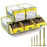 Original Jet-Fast Universalschrauben Set 1400 Teilig, Duo-Senkrippenkopf, mit Selbstbohrspitze, Gelb-verzinkt, Mit Mehrfach-KONKAV-Streifen am Gewindekern, Torx Antrieb