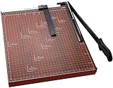 A4 Papierschneider Papierschneidemaschine mit Metallbasis, Fotoschneider Hebelschneider Schneidegerät 300mm Schnittlänge 10 Blatt Papier für zu Hause oder im Büro (Braun)