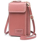 Handytasche zum Umhängen Damen Handy Umhängetasche mit Geldbörse PU Leder Handy Schultertasche Damen Geldbeutel Klein Crossbody Tasche Handy mit Kartenfächer Passt Handy unter 6,5' (Lila-1) …