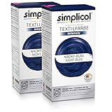 simplicol Textilfarbe intensiv (18 Farben), Nacht-Blau 1808 2er Pack, Dunkelblau: Einfaches Färben in der Waschmaschine, All-in-1 Komplettpackung