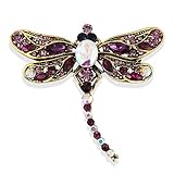 YAZILIND Nette Libelle Brosche Strass Insekt Breastpin Frauen Corsage Party Schmuck Geschenk Lila-G