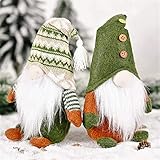 LATERN 2 Stück Weihnachtszwerg Schwedisch, entzückend handgemachte Weihnachtsmann sitzend Weihnachtsmann Zwerg Puppen Gonks Zwerg Elf Figuren für Kamine Weihnachtsfeier Dekoration (25cm x 16cm)