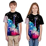 JoyJoy Mädchen Und Jungen T Shirts,Junge Mädchen 3D Druck Lustige T-Shirt Kinder Sommer Kurzarm T Shirt Tops Kinderjugend T-Shirts Kinder Jungen T-Shirt Big Kids lässige Kleidung 5-14 J