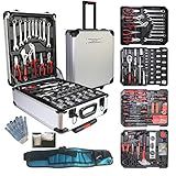 Werkzeugkoffer, Alu Werkzeugkoffer Trolley Mit Werkzeug Gefüllt, Heimwerker Autowerkzeuge Werkzeugset, Multifunktionale Haushaltshand Werkzeugcase, Hochqualitätswerkzeug aus,4 Ebenen Werkzeug
