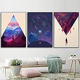 Bilder Poster Horizon Zero Dawn Spiel GemäLdewerk Kunstdrucke Planeten Polar Nacht Wand Bilder Dekorative Leinwand Bild Kinder Bild Wohnkultur 40x50cmx3 Kein R