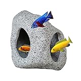 windyday Fischhöhle Aquarium Höhle Stein Aquarium Deko Höhle Aquarium Dekorativer Felsen Aquarium Dekor Höhle Für Fischversteck Ornament Felsen Laich Höhle Für Garnelen Goldfisch Z