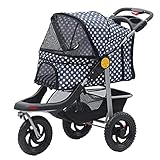 Haustierwagen Haustier Reisewagen Faltbare Katze Hund Kinderwagen Trolley Welpen Jogger Buggy Hundeträger Maximalgewicht 25kg mit Tasse Halter Lagerkorb DREI Räder (Color : R)