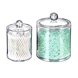 Guddawstraatyi Schmuckkästchen 2ST Storage Box Cosmetic Organizer Bad-Accessoires Tupferwattebausch Badesalz Aufbewahrungsbehälter-Acryl-Glas-Qualitäts Schmuck