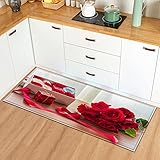 Valentinstag bedruckter Küchenteppich, Schlafzimmer-Wohnzimmer-Teppich, Eingangsmatte für den Hauseingang, Rutschfester Badezimmer-Teppich A1 60x180