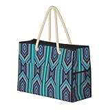 FJJLOVE Große Strandtasche mexikanische Inka-farbige Streifen-Umhängetasche für Damen - Tote Bag Handtasche mit G