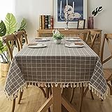 NHhuai Tischtuch Leinendecke Leinen Tischdecke Abwaschbar, für Home Küche Dekoration Einfache Baumwolle und Leinen k