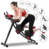 Ab Maschine, Enow Faltbare Bauchmuskeltrainer für Zuhause, Höhenverstellbare Profi AB Trainer, Fitness Core und Abdominal Trainer für Arme/Beine/Gesäß, LCD Display für Das Cardio Training zu H