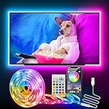 LED TV Hintergrundbeleuchtung, CGN 2.5M LED Strip Bluetooth für 32-60 Zoll Fernseher und PC, RGB USB LED Streifen mit Fernbedienung und APP Control Music Sync TV-Bildschirm/PC-Monitor LED Beleuchtung