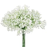Falflor 24 stck Schleierkraut Künstliches Blumen Realistisch Baby Atem Blumen für Wohnzimmer Hochzeit Blumenstrauß Tisch-Mittelstücke(Weiß)