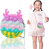 CENPENYA Regenbogen Rucksack Fidget Toy,Kreative Umhängetasche,Push Bubbles Pop Handtasche,Endspannentes Anti Stress Spielzeug Sensorisches Spielzeug Autismus Lindert Angstzustände für Kinder Erw