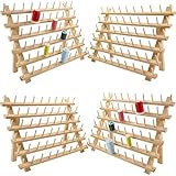 New brothread 4x60 Spulen Holz Fadenhalter/Garnhalter/Fadenspulen Organizer mit Haken zum Aufhängen für Stickerei, Quilten, Nähen, Haare F