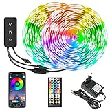 LED Strip 40M, 24V 6A Farbwechsel Led Streifen Über APP-Steuerung und Fernbedienung, Selbstklebend RGB LED Band 5050 LED Lights Sync zur Musik, für Schlafzimmer Raum Wohnzimmer Decke Mauer Trepp