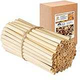 BEESI 95x Nisthülsen 14 cm lang für Insektenhotel aus Schilf I Durchmesser 4-7 mm inkl. E-Book I Für Bienenhotel Nisthilfe I Niströhren für Wildb