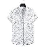 Freizeithemd Herren Kariert Druck Loose-Fit Herren Hemd Sommer Atmungsaktiv Kurzarm Strandhemd Klassisch Komfortabel Moderner Urlaub Reise Herren Top B-Multicolor 2 S